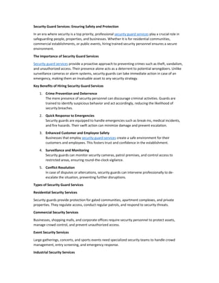 Protection And Security Service Function Security Guard Services Ensuring Safety and Protection.pdf