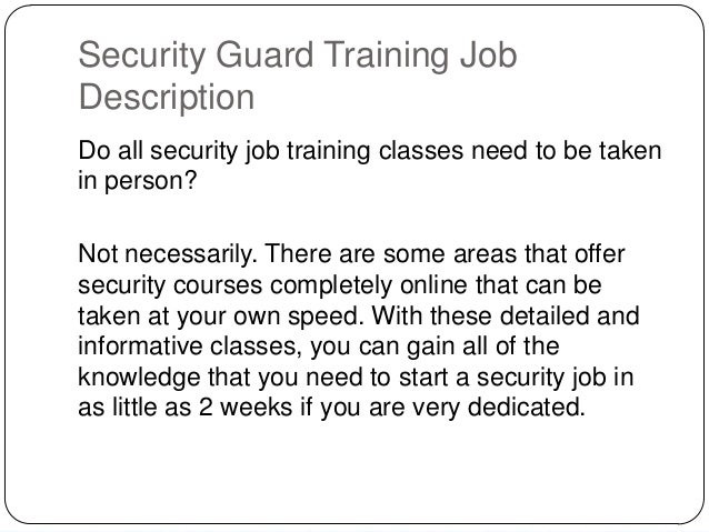 security guard descriptions