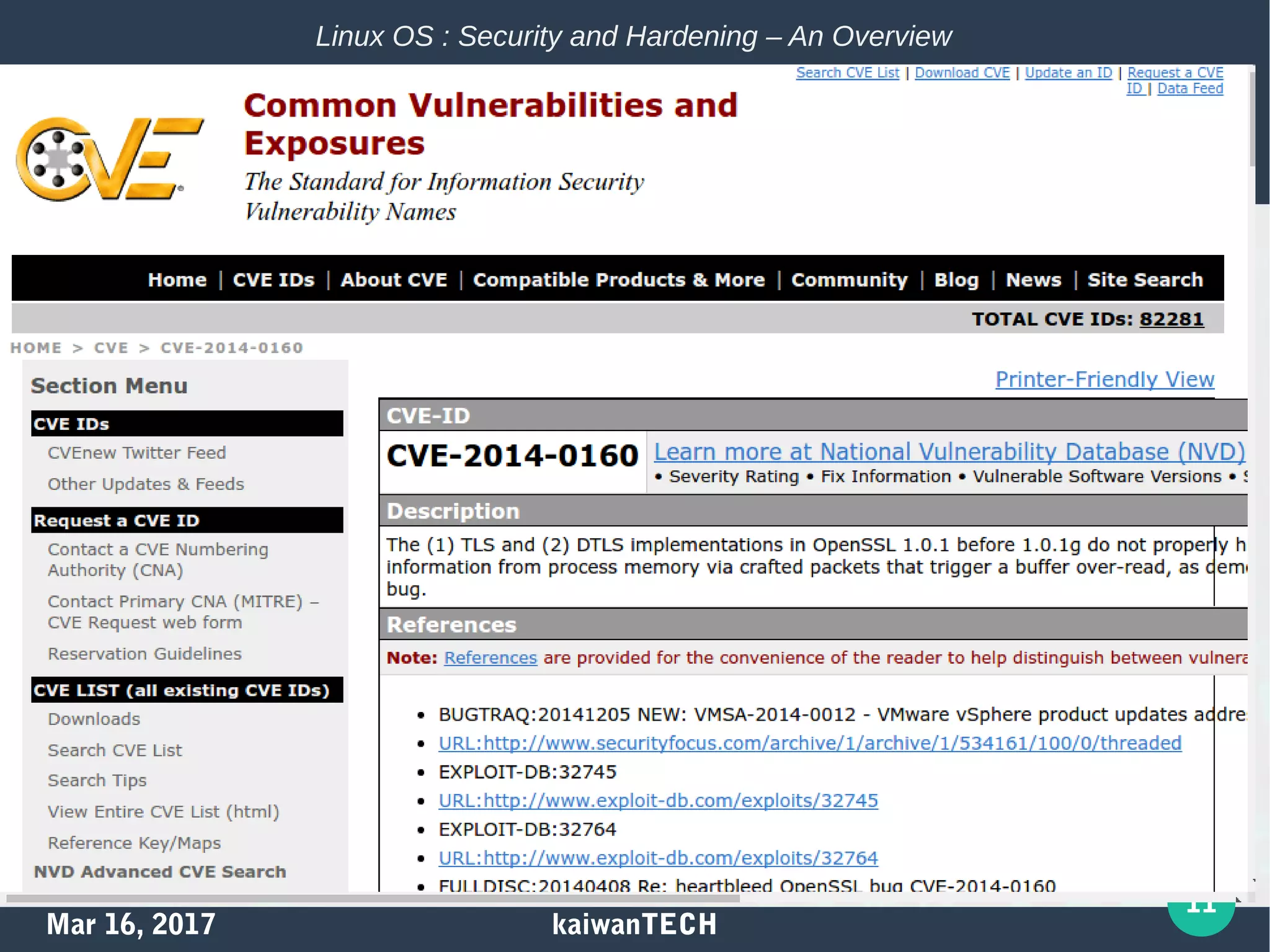 Mar 16, 2017 kaiwanTECH
11
Linux OS : Security and Hardening – An Overview
 