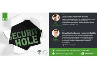 Security Hole #11 - Competitive intelligence - Beliaiev