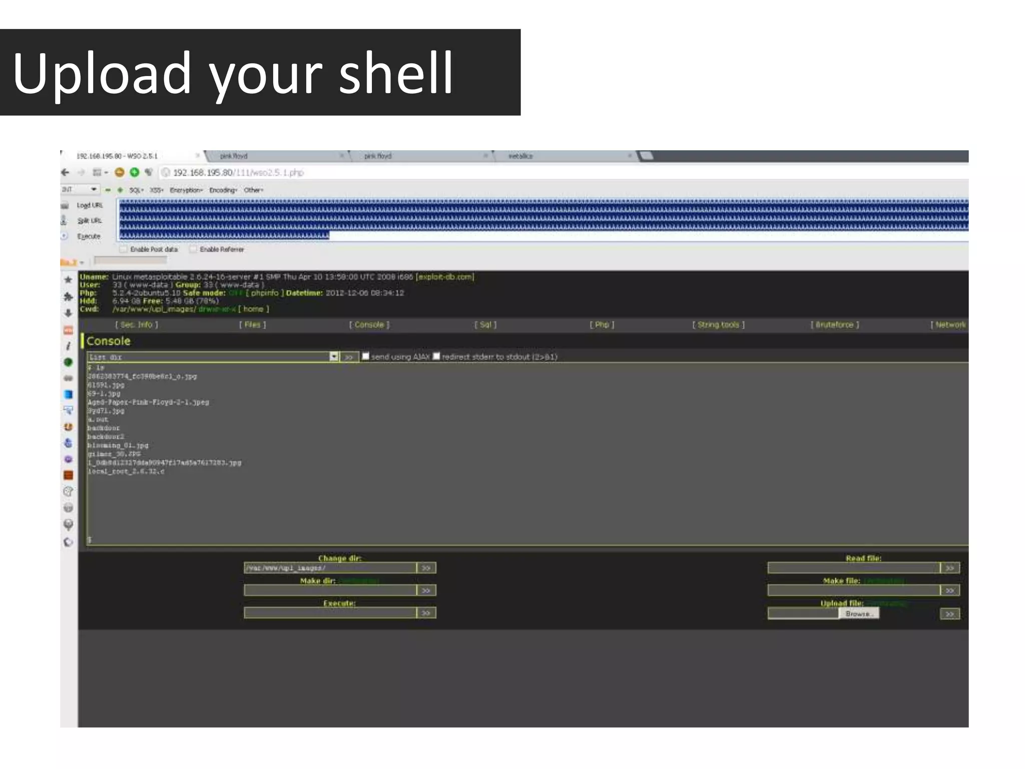 Upload your shell
 
