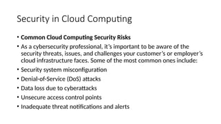 Security Challenges in Cloud Computing and Solutions | PPTX