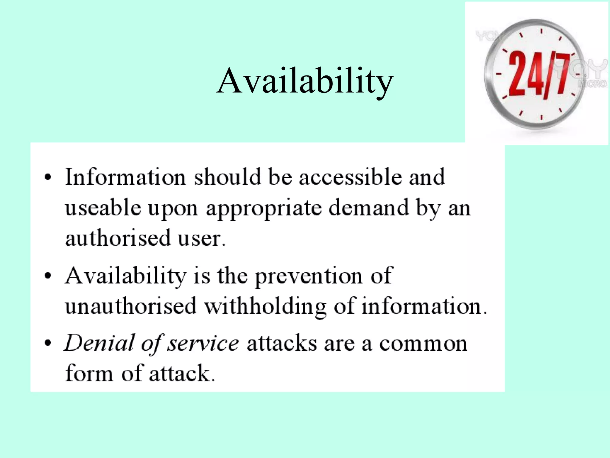 Availability
 
