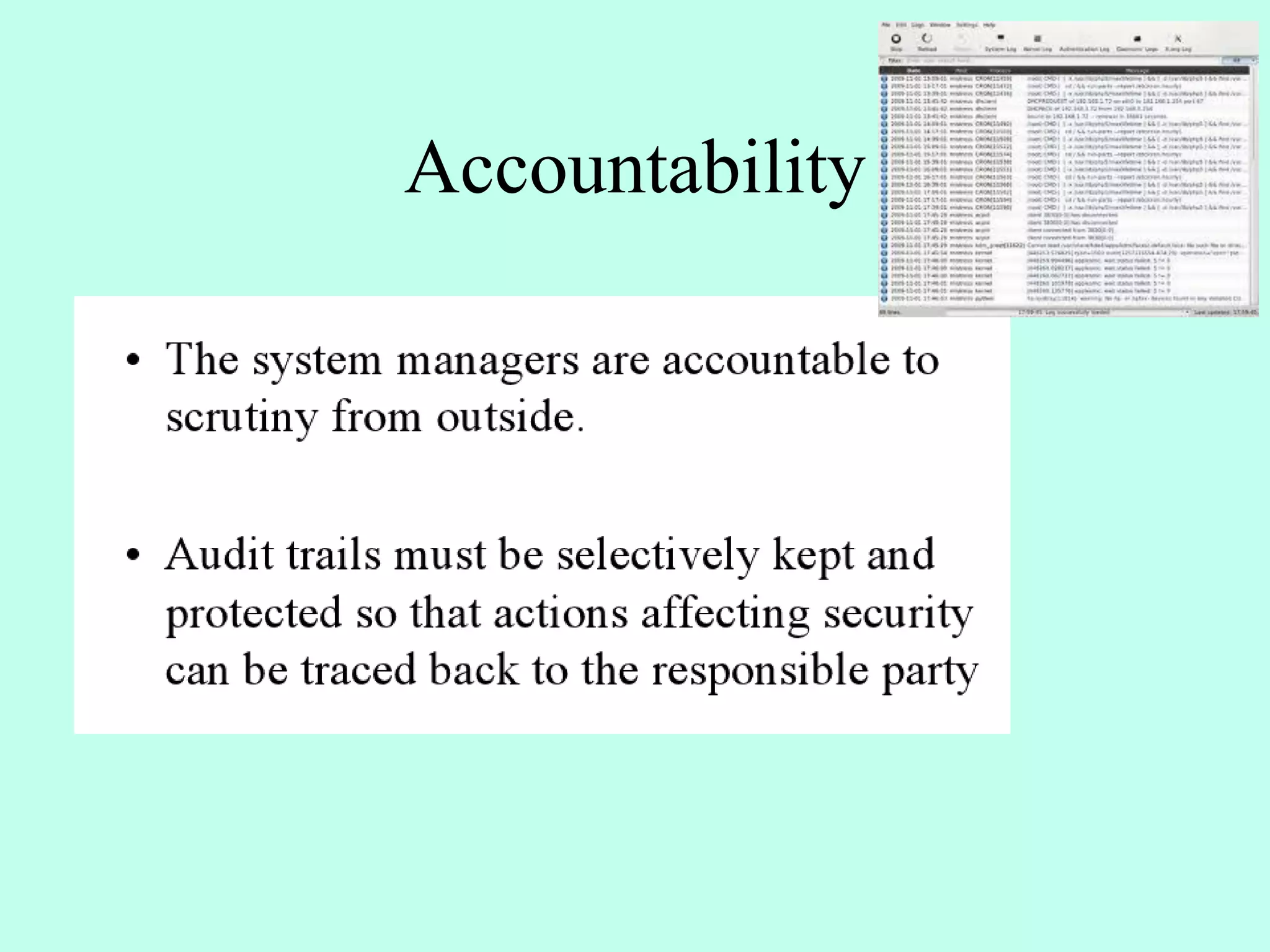 Accountability
 