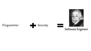 Programmer Security
SoftwareEngineer
 