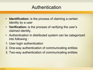 Security in distributed systems | PPTX