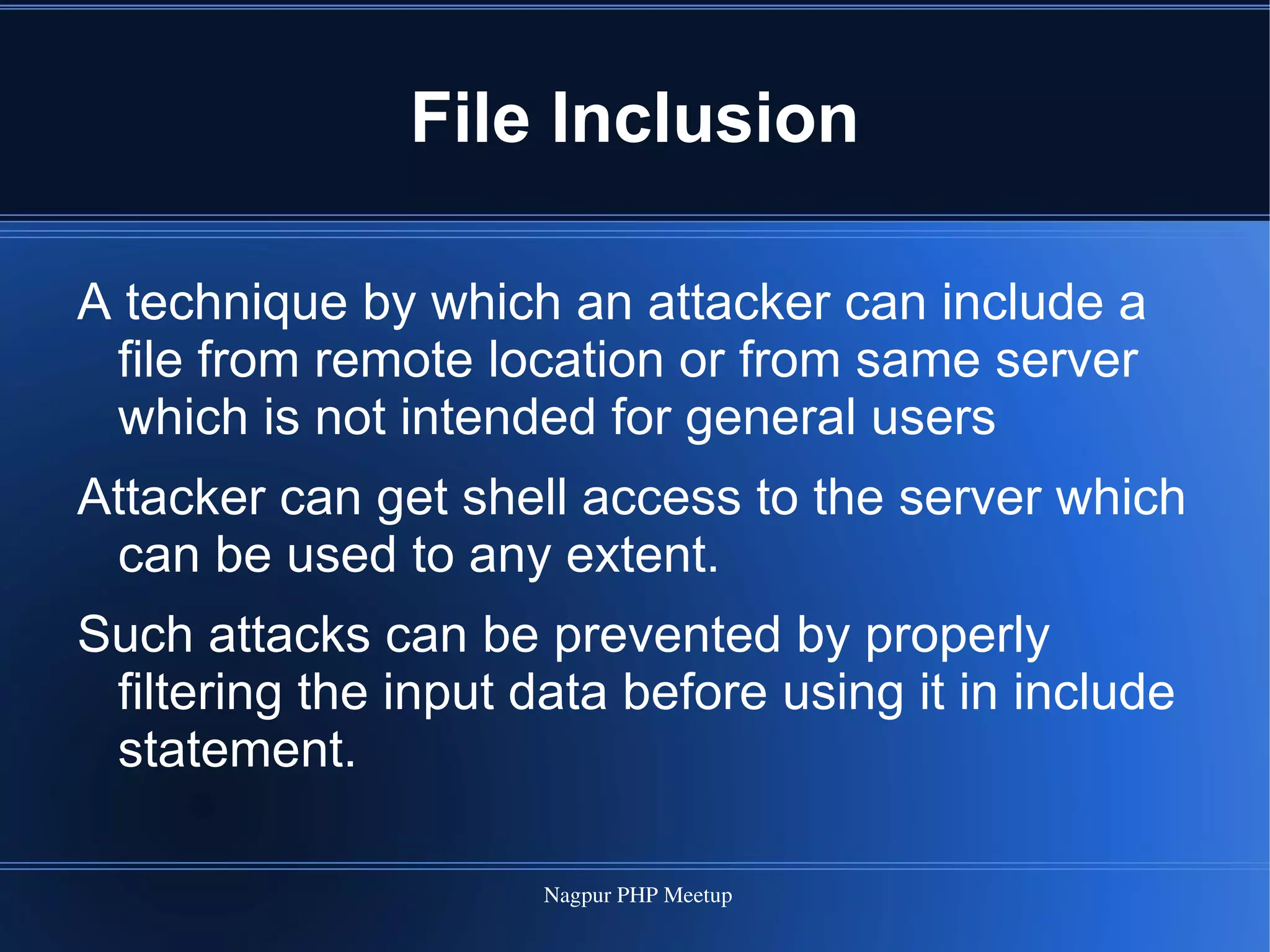 Malicious users can misuse this information if they get access to it 