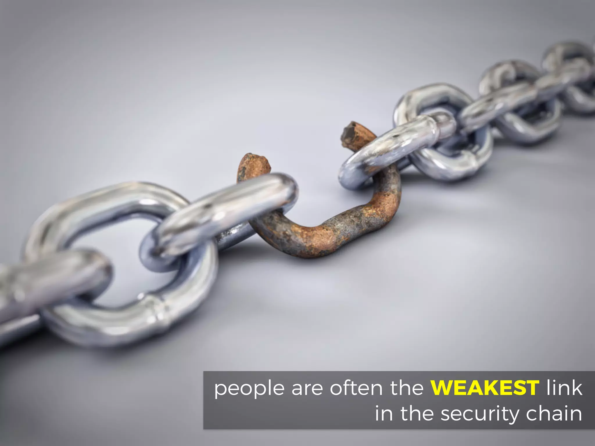 people are often the WEAKEST link
in the security chain
 