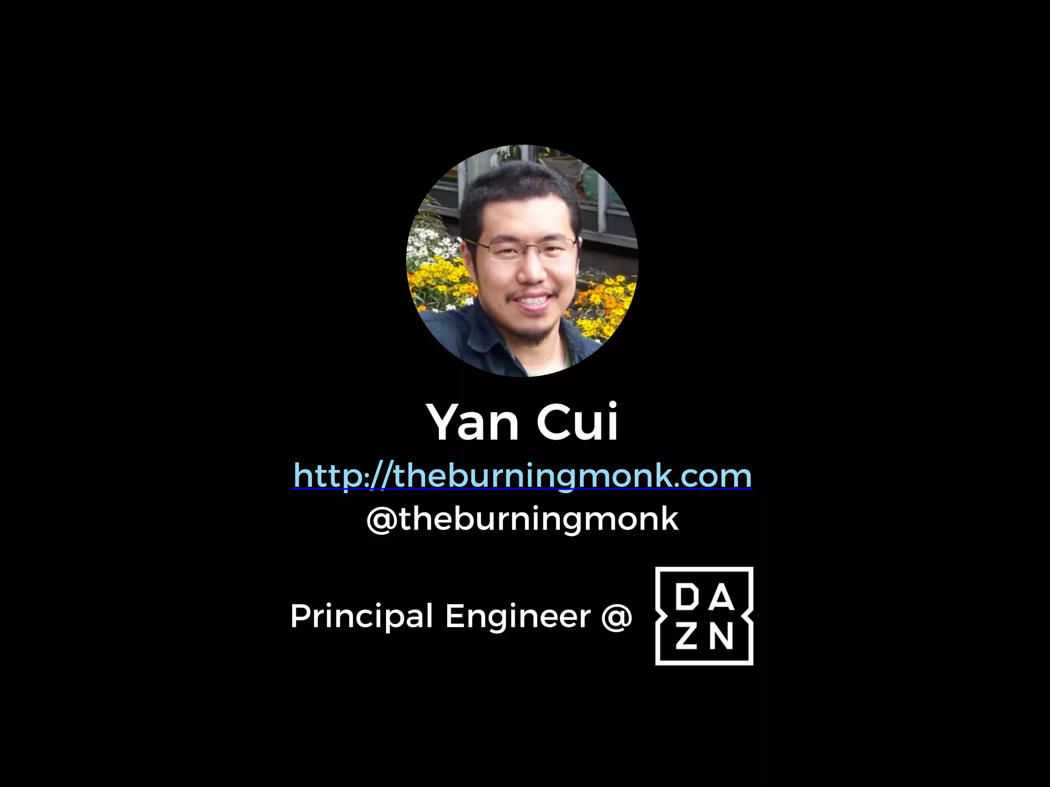 Yan Cui
http://theburningmonk.com
@theburningmonk
Principal Engineer @
 