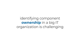 identifying component
ownership in a big IT
organization is challenging
 