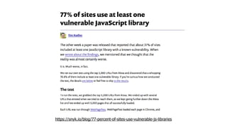 https://snyk.io/blog/77-percent-of-sites-use-vulnerable-js-libraries
 