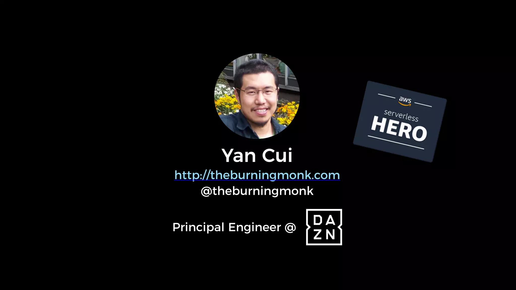 Yan Cui
http://theburningmonk.com
@theburningmonk
Principal Engineer @
 
