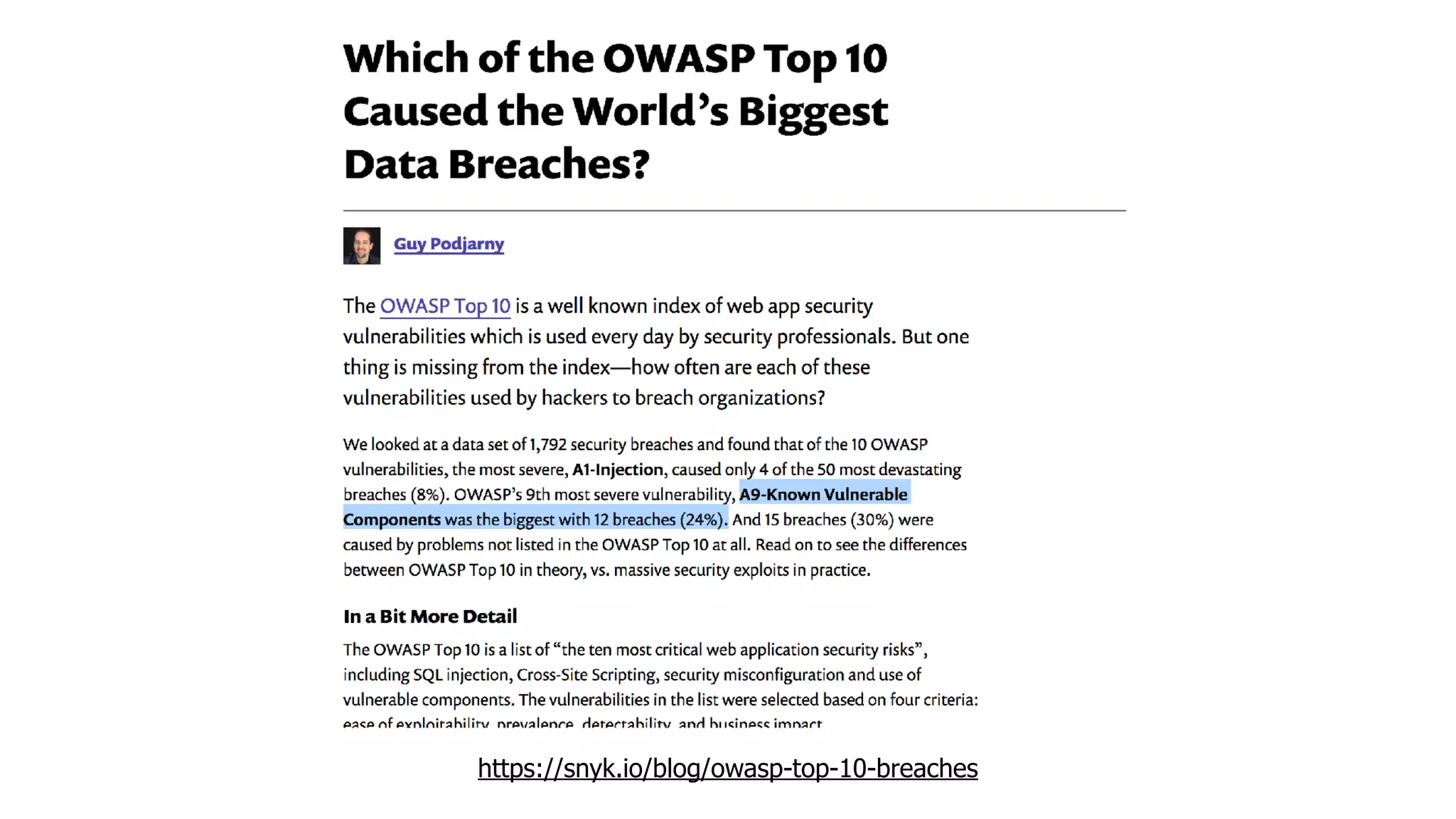 https://snyk.io/blog/owasp-top-10-breaches
 