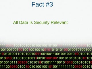 Fact #3
All Data Is Security Relevant
 