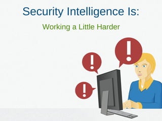 Security Intelligence Is:
Working a Little Harder
 