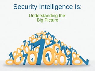 Security Intelligence Is:
Understanding the
Big Picture
 