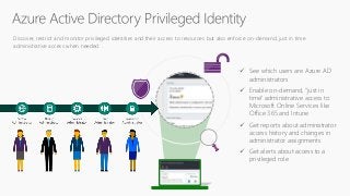 Discover, restrict and monitor privileged identities and their access to resources but also enforce on-demand, just in tim...
