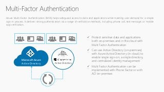 Azure Multi-Factor Authentication (MFA) helps safeguard access to data and applications while meeting user demand for a si...