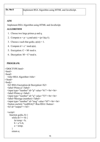 How To Write Aim Algorithm For Javascript Security Lab Program qwertyuioplkjhgfdsazxcvbnm | PDF