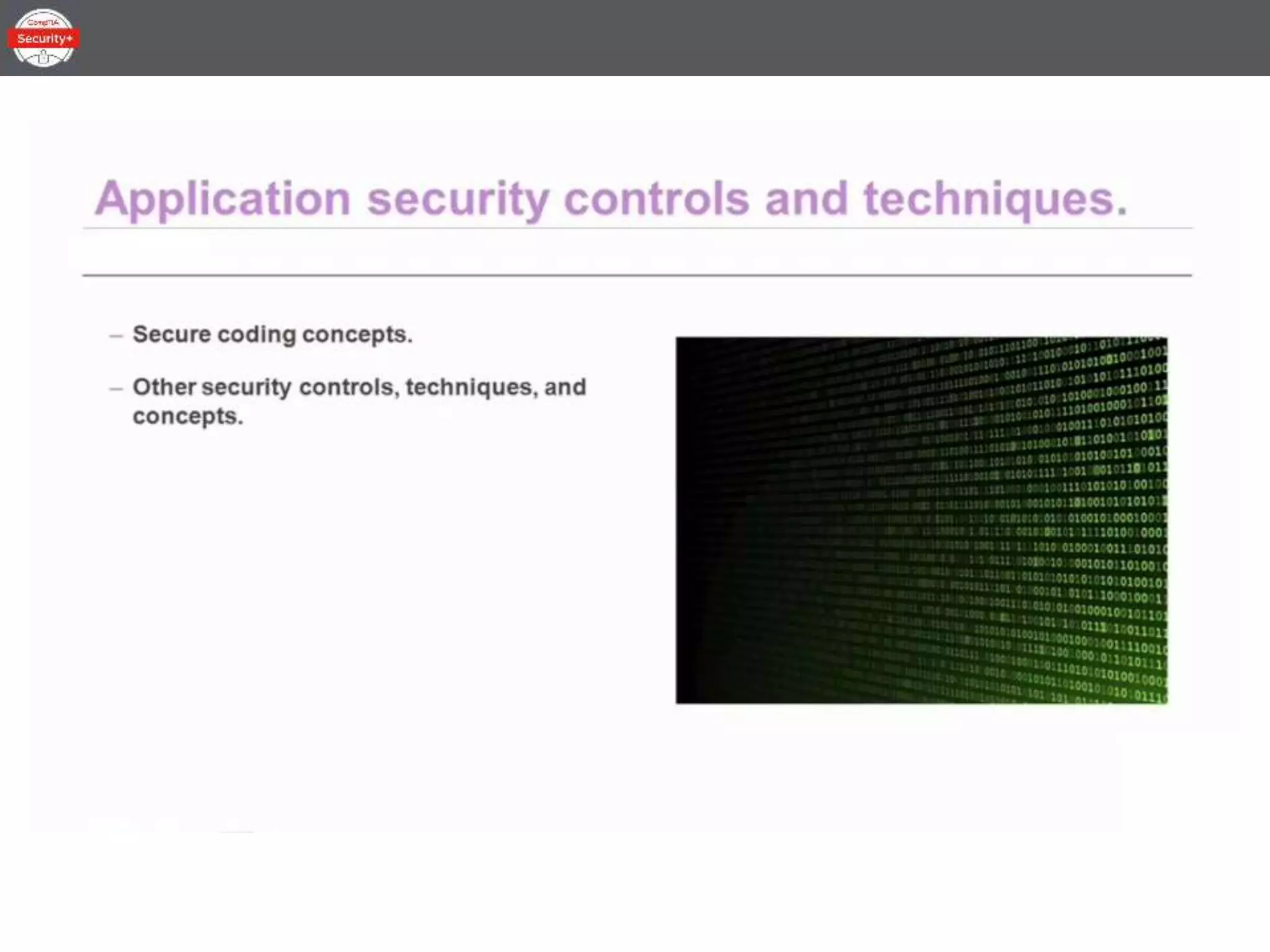 Security+ Lesson 01 Topic 25 - Application Security Controls and ...