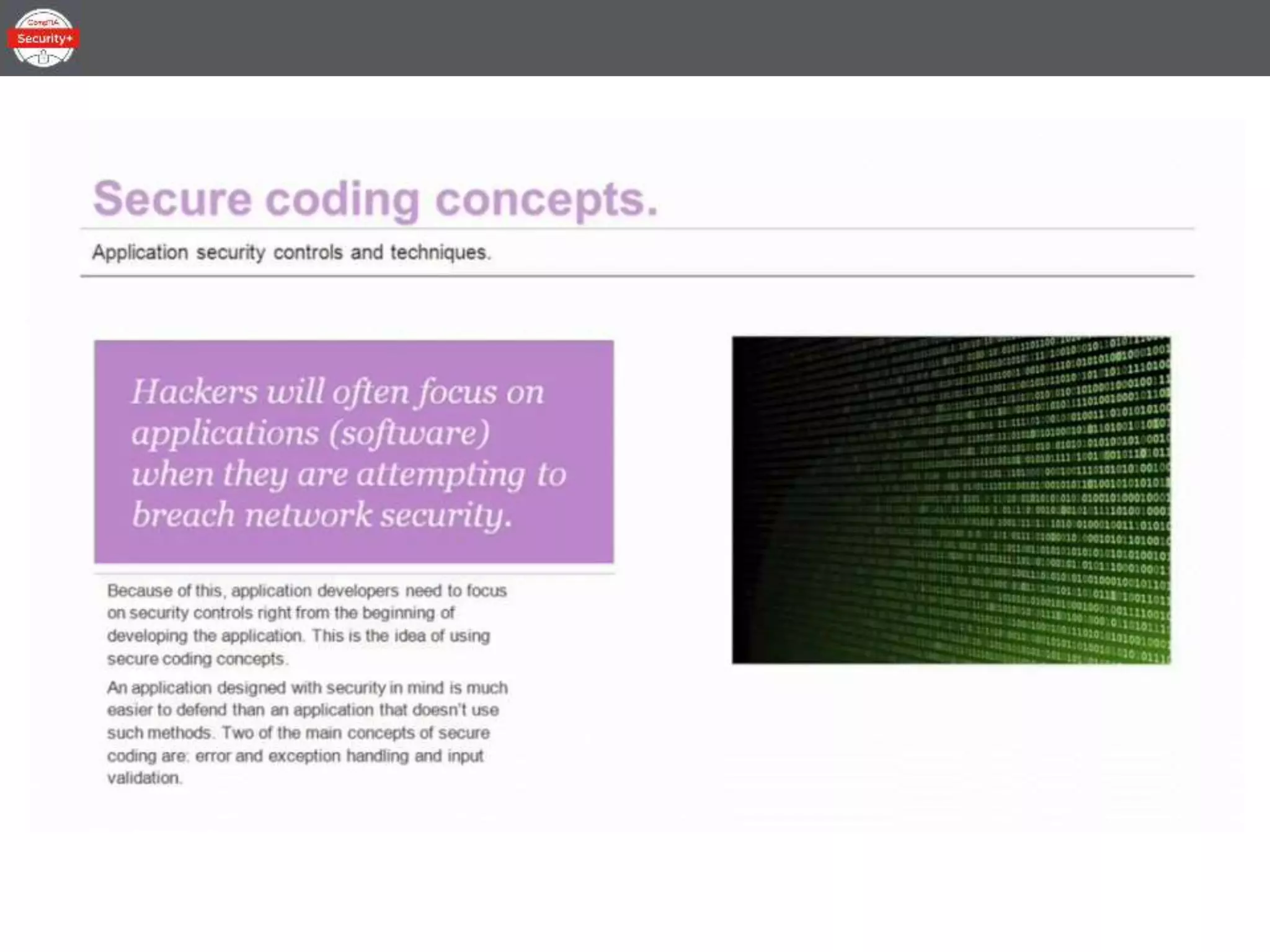 Security+ Lesson 01 Topic 25 - Application Security Controls and ...
