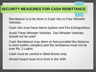 Remittance Box Security measures for cash remittance | ODP