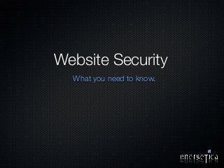 Website Security
What you need to know.
 