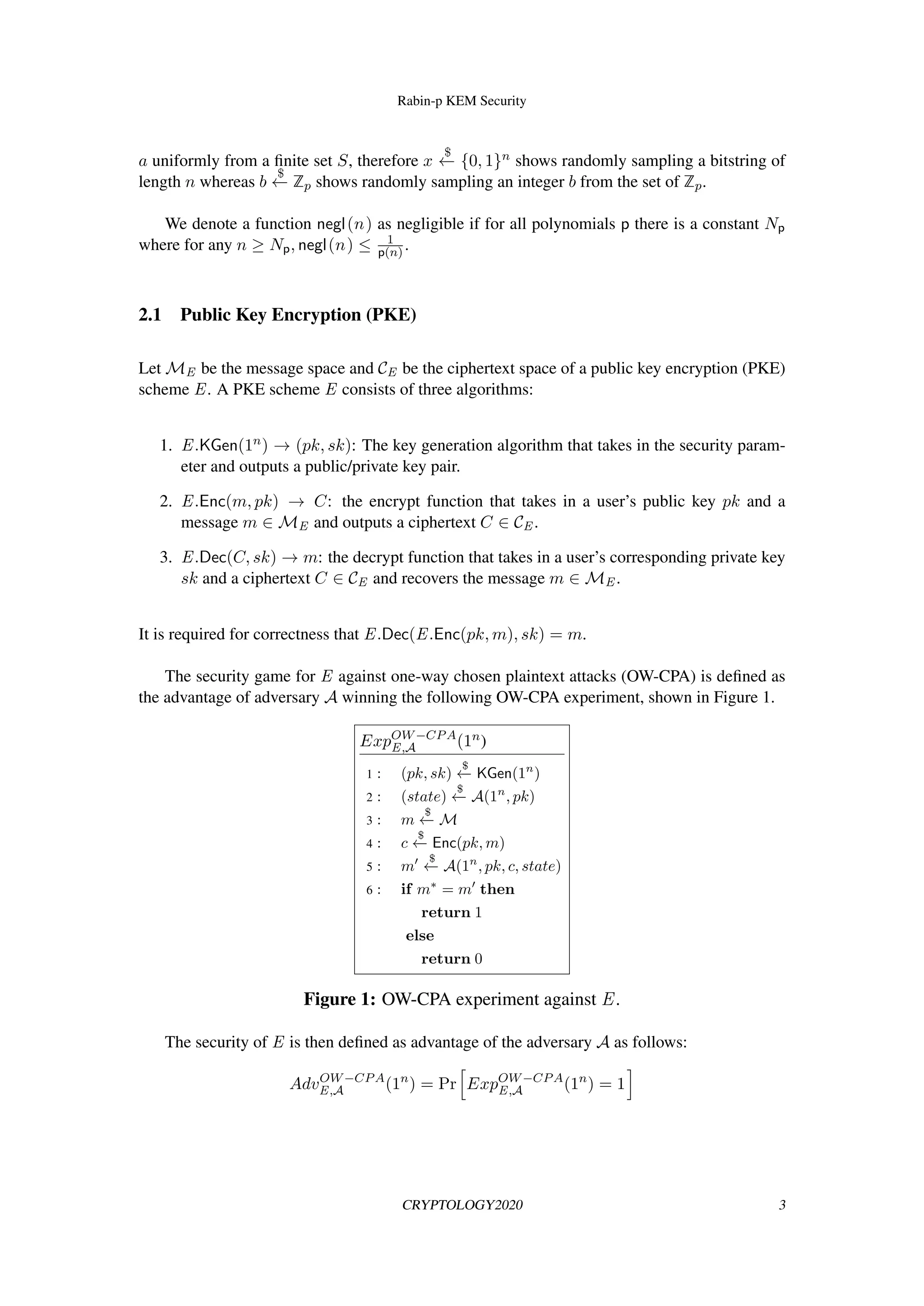 Security of rabin p key encapsulation mechanism | PDF