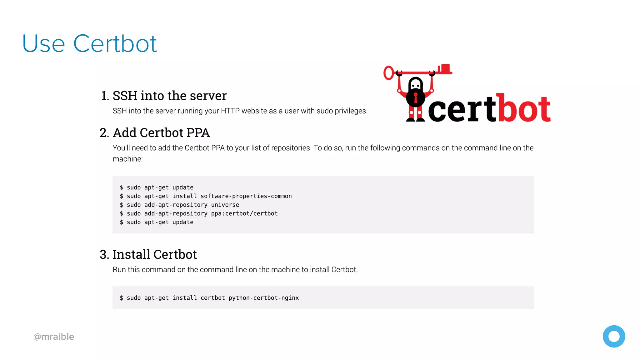 @mraible Use Certbot 