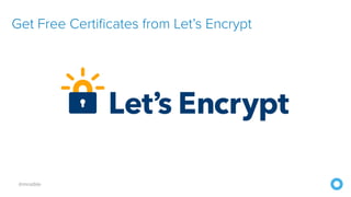 @mraible
Get Free Certificates from Let’s Encrypt
 