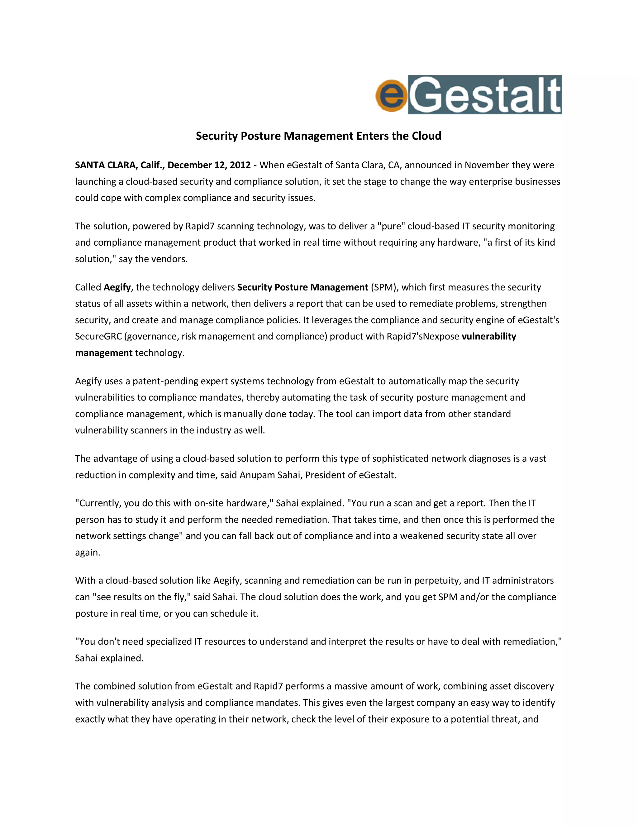 Security Posture Management Enters the Cloud | PDF