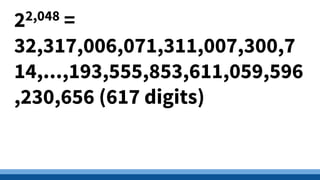 22,048 =
32,317,006,071,311,007,300,7
14,...,193,555,853,611,059,596
,230,656 (617 digits)
 