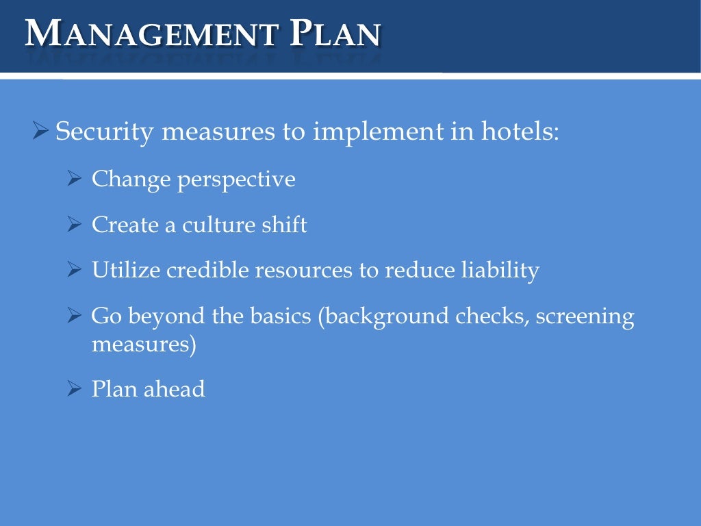 Security Precautions for the Hospitality Industry