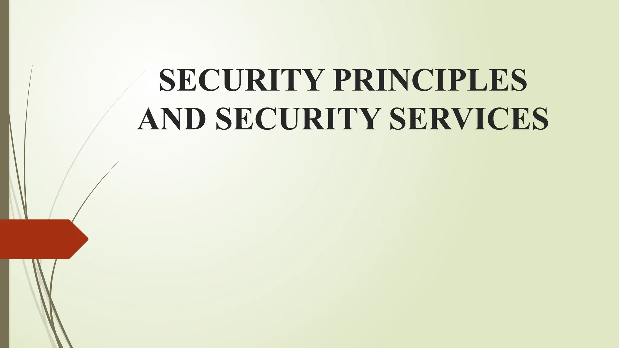 SECURITY PRINCIPLES
AND SECURITY SERVICES
 