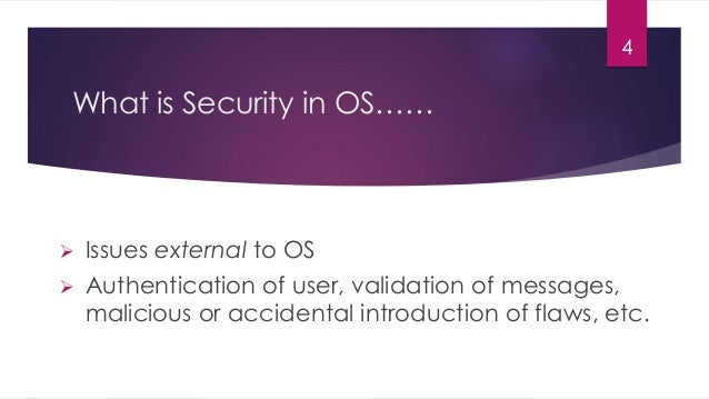 Security & protection in operating system