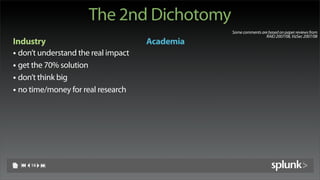 The 2nd Dichotomy
                                                Some comments are based on paper reviews from
          ...
