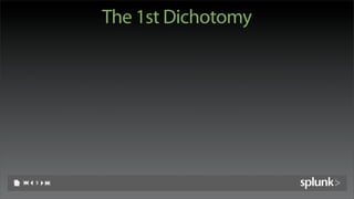 The 1st Dichotomy
Security         Visualization




     5
 