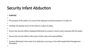 Abuction Risk Security Responsibilities in all health care pptx | PPTX