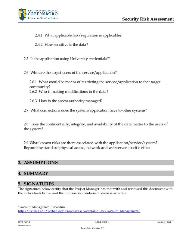 system assessment template