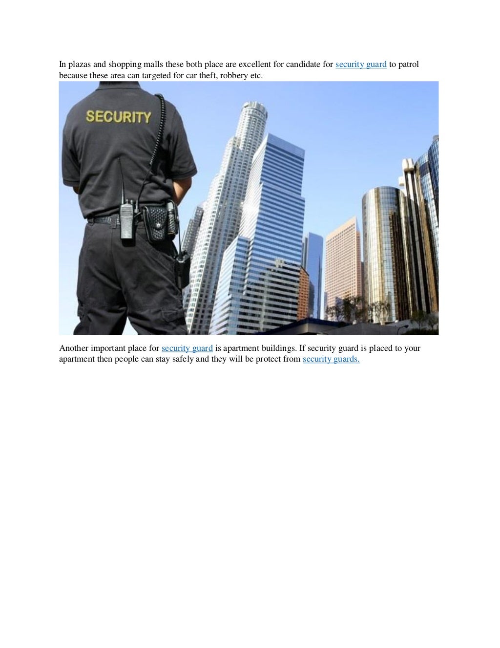 Importance Of Security Guard