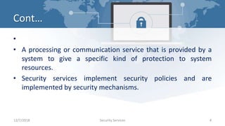 Protection And Security Service Function Security services | PPTX