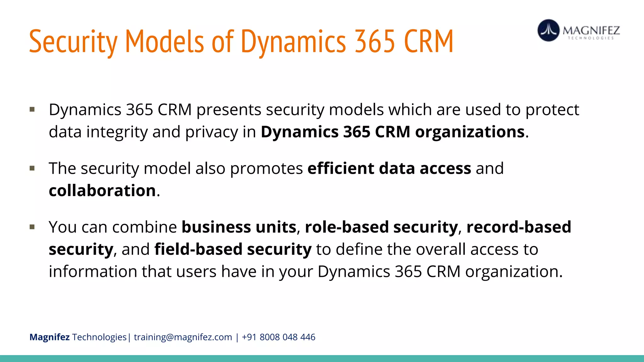 Security settings in dynamics 365 customer engagement (crm) | PPTX