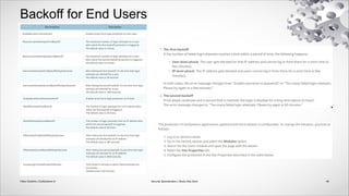 Backoff for End Users
48
Security Specialization | Study Help Deck
Fábio Godinho | OutSystems ©
 