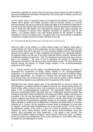 Security Structure in a Conflict Prone Society - Challenges and ...