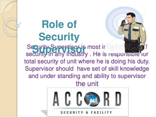 security supervisor responsibilities