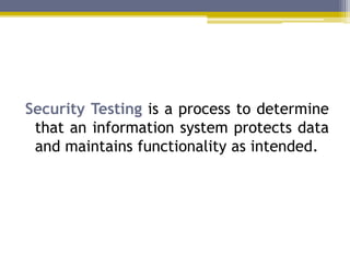 Security testing | PPTX