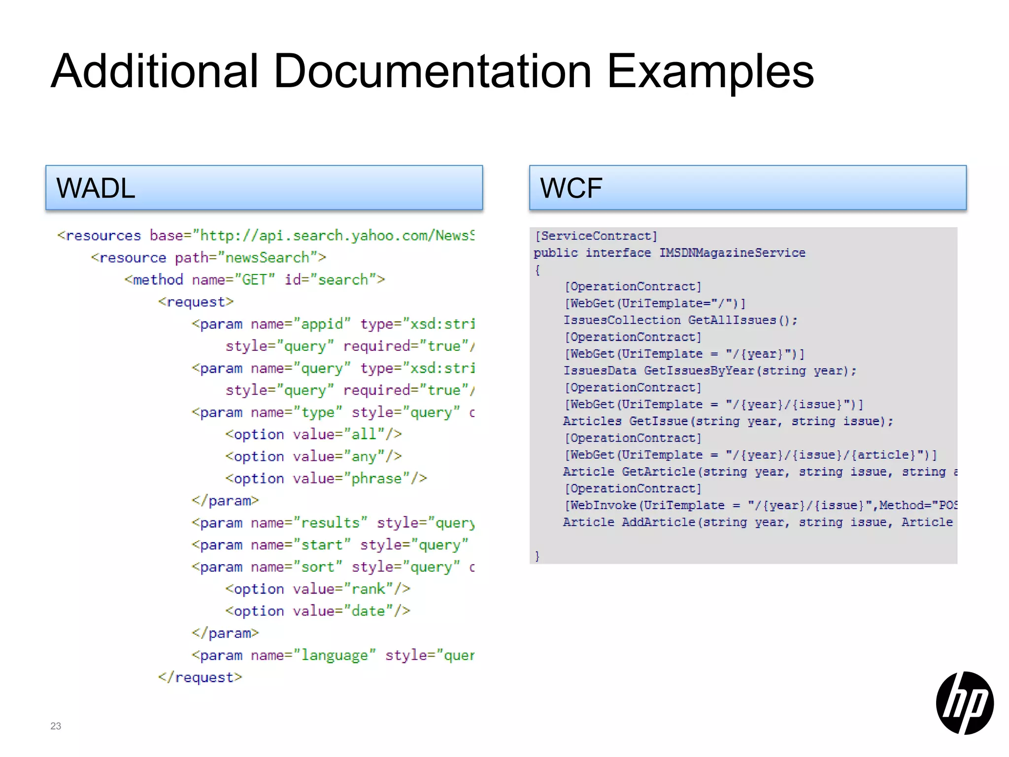 Additional Documentation Examples WADL WCF 23 