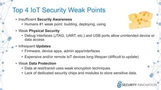 3 Must-have IoT Security Considerations
• “Shift left”
• Think security earlier and more often in system design
• Account ...
