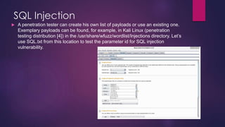 Payloads For Sql Injection Security Testing Training With Examples | PPTX